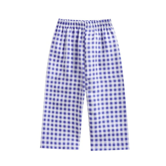 zbxnLI Baby Boys Girls Plaid Pajama Pants Cotton Pj Bottoms Lounge Pants Toddler Wide Leg Sleep Pants