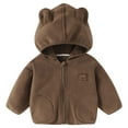 thumbnail image 1 of zbxnLI Baby Boys Girls Winter Jacket Hooded Cute Ears Long Sleeve Zip up Warm Outwear Coat with Pockets, 1 of 3