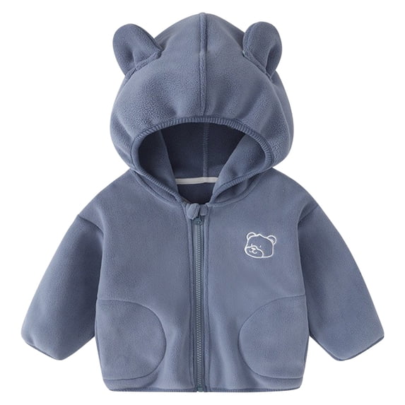 zbxnLI Baby Boys Girls Winter Jacket Hooded Cute Ears Long Sleeve Zip up Warm Outwear Coat with Pockets