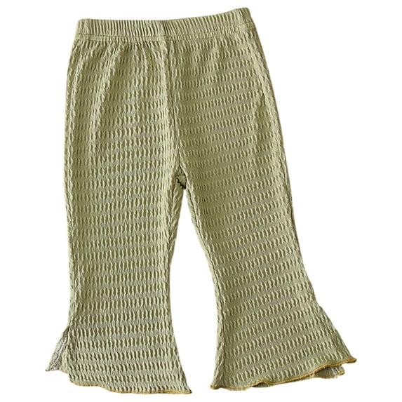 zbxnLI Baby Girl Bell Bottom Pants for Kids Girls Elastic Waist Flare Leg Pants Cute Bootcut Trousers