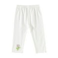thumbnail image 1 of zbxnLI Baby Girls Capri Leggings 3/4 Pants Elastic Waist Cotton Cropped Leggings Little Girl Summer Pants, 1 of 3