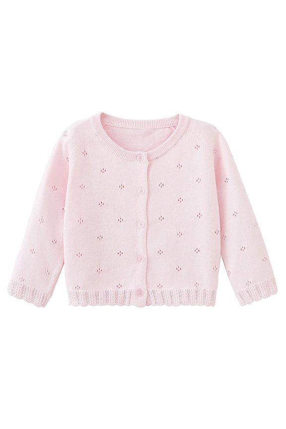 Baby Girls Cardigan Sweaters Thin Long Sleeve Button Closure Open Front Cardigan Toddler Girls Clothes