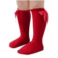 thumbnail image 1 of zbxnLI Baby Girls Cotton Socks Bow Side Dance Socks Cotton Screw Socks Toddler Girls Long Socks, 1 of 4