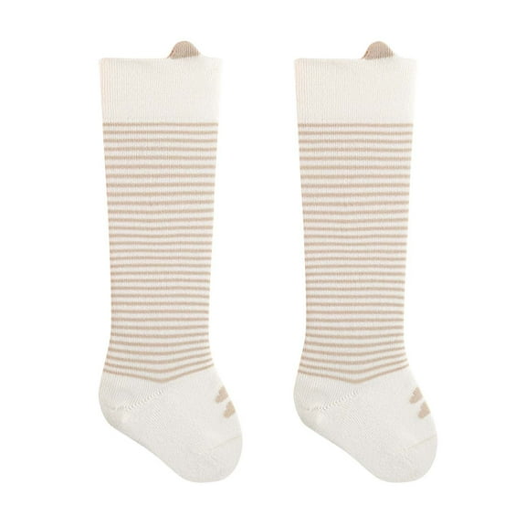 zbxnLI Baby Girls Knee High Socks Striped Printed Soft Long Socks Baby Toddler Cotton Stockings