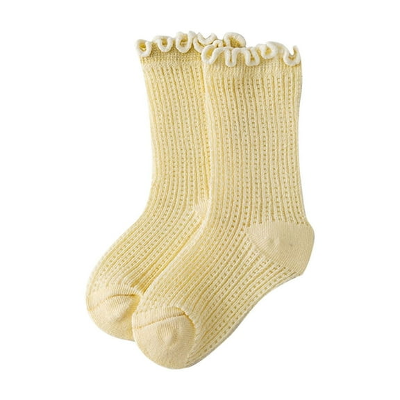 zbxnLI Baby Girls Ruffle Socks for Infant Toddler Girls Crew Socks Soft Mesh Socks Girls 0-3 Years
