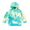 thumbnail image 1 of zbxnLI Baby Girls Sherpa Fleece Sweatshirt Tie Dye Fuzzy Hoodies Soft Warm Pullover Tops Little Girls, 1 of 5