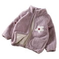 thumbnail image 1 of zbxnLI Baby Kids Boys Girls Sherpa Fleece Jackets Full Zip Winter Warm Fuzzy Outwear Coats with Pockets, 1 of 3