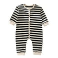 thumbnail image 1 of zbxnLI Baby One-Piece Outfits Newborn Toddler Boys Girls Striped Long Sleeve Bodysuit Button Jumpsuits, 1 of 4