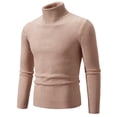 thumbnail image 1 of zbxnLI Big & Tall Men's Turtleneck Sweaters Ribbed Knit Long Sleeve Slim Sweater Fall Winter Pullovers, 1 of 3