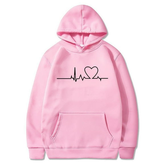 zbxnLI Big and Tall Hoodie for Men Heart Printed Long Sleeve Sweatshirts Pullover Hooded Sweatshirt