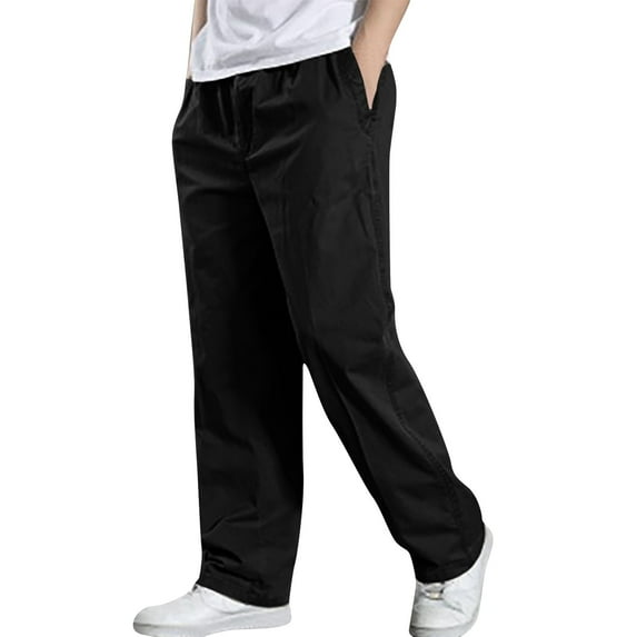zbxnLI Big and Tall Men's Cargo Pants Summer Drawstring Straight Leg Loose Work Pants with Pockets