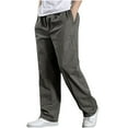 thumbnail image 1 of zbxnLI Big and Tall Men's Cargo Pants Summer Drawstring Straight Leg Loose Work Pants with Pockets, 1 of 5