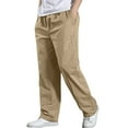 thumbnail image 1 of zbxnLI Big and Tall Men's Cargo Pants Summer Drawstring Straight Leg Loose Work Pants with Pockets, 1 of 7