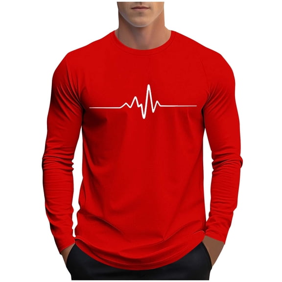zbxnLI Big and Tall Men's Long Sleeve Shirts Graphic T-Shirts for Men Casual Basic Tee Tops Fall Winter
