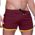 thumbnail image 1 of zbxnLI Big and Tall Shorts for Men Summer Beach Athletic Hiking Solid Color Short Pants with Drawstring Elastic Waist S-4XL, 1 of 4