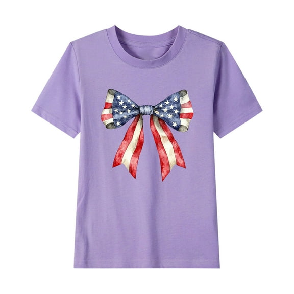 zbxnLI Boys Girls 4th of July Shirts Graphic Short Sleeve T-Shirts Independent Days Tops for Teen