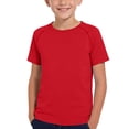 thumbnail image 1 of zbxnLI Boys Girls Athletic Shirts Girls Short Sleeve Quick Dry T Shirt Solid Color Basic Tee Tops Kids Sports Activewear Top, 1 of 7