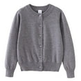 thumbnail image 1 of zbxnLI Boys Girls Cardigan Button down Ribbed Knit Long Sleeve Coat School Uniform Dressy Cardigans, 1 of 6