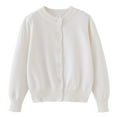 thumbnail image 1 of zbxnLI Boys Girls Cardigan Button down Ribbed Knit Long Sleeve Coat School Uniform Dressy Cardigans, 1 of 6