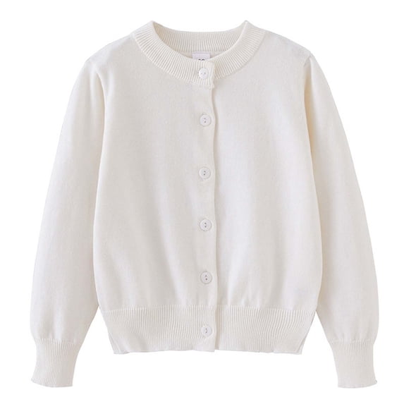 zbxnLI Boys Girls Cardigan Button down Ribbed Knit Long Sleeve Coat School Uniform Dressy Cardigans