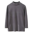 thumbnail image 1 of zbxnLI Boys Girls Mock Turtleneck Shirts Basic Long Sleeve T-Shirts Plain Casual Tee Spring Fall Tops, 1 of 1
