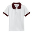 thumbnail image 1 of zbxnLI Boys Girls Short Sleeve Shirts Button Closure Cotton School Uniform Tops Collared T-Shirts for Kids, 1 of 4