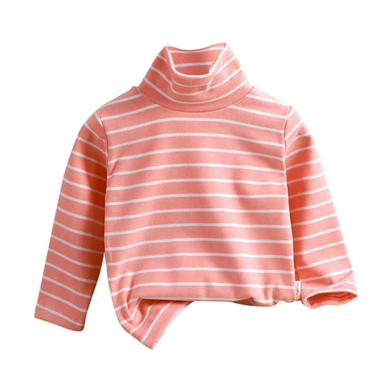 zbxnLI Boys Girls Striped Long Sleeve Shirts Mock Turtleneck Cotton T-Shirts for Kids Fall Winter Basic Tee Shirts
