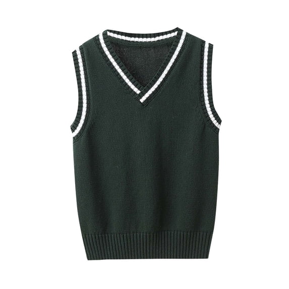 zbxnLI Boys Girls Sweater Vests School Uniform Vest Sleeveless V Neck Knit Pullover Tops for Kids