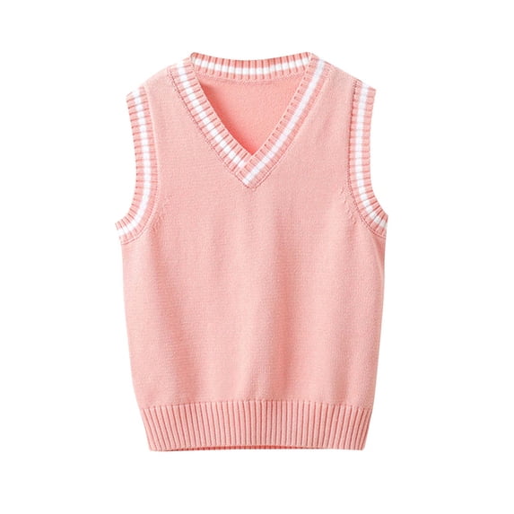 zbxnLI Boys Girls Sweater Vests School Uniform Vest Sleeveless V Neck Knit Pullover Tops for Kids