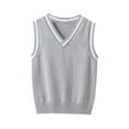 thumbnail image 1 of zbxnLI Boys Girls Sweater Vests School Uniform Vest Sleeveless V Neck Knit Pullover Tops for Kids, 1 of 6