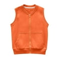 thumbnail image 1 of zbxnLI Boys Girls Vest Tops Full Zip Vest Jackets Cotton Tank Tops Sweatshirt with Pockets 3-14 Years, 1 of 7