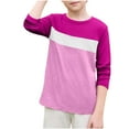 thumbnail image 1 of zbxnLI Boys Long Sleeve T Shirts Crewneck Casual Tees Color Block Base Layer Shirts Fall Winter Tops, 1 of 4