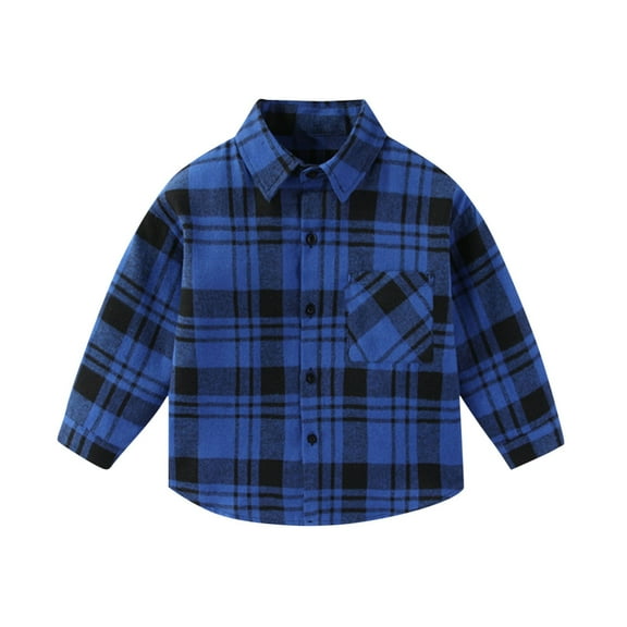 zbxnLI Boys Plaid Button down Shirt Long Sleeve Casual Shirts Toddler Kids Boys Cotton Tops Fall Winter