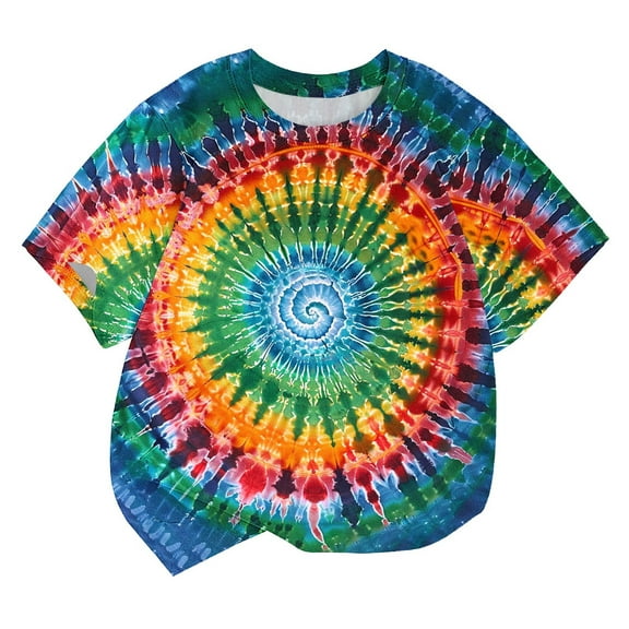 zbxnLI Boys Tie-Dye Shirts Short Sleeve Crew Neck Graphic T-Shirts Trendy Causal Summer Tees Size 3-14 Years