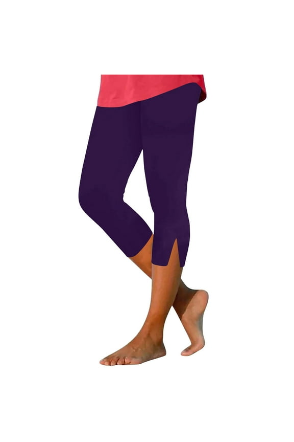 Capri Leggings for Women Seamless High Waist Yoga Pants Stretch Slim Compression Capri Leggings