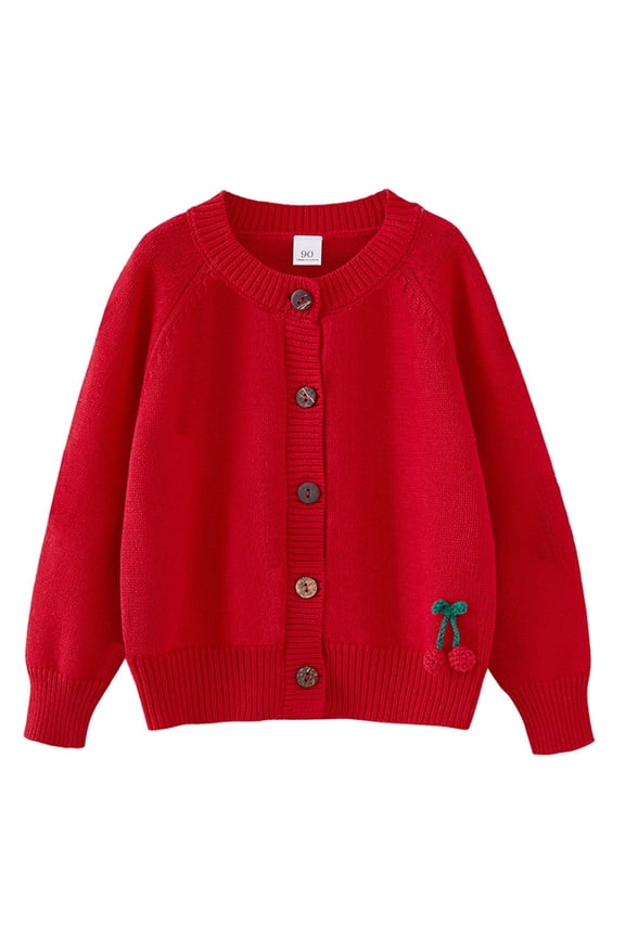 Cardigans for Girls Knit Sweater Long Sleeve Button Closure Casual Spring Fall Outerwear for Little Girls