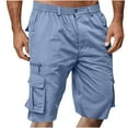 thumbnail image 1 of zbxnLI Cargo Shorts for Men Multi-pocket Short Pants Elastic Waist Pull on Summer Hiking Beach Shorts, 1 of 5