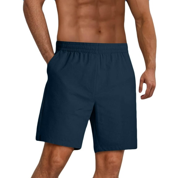zbxnLI Casual Shorts for Men Elastic Waist Drawstring Short Pants Men's Summer Vacation Beach Shorts