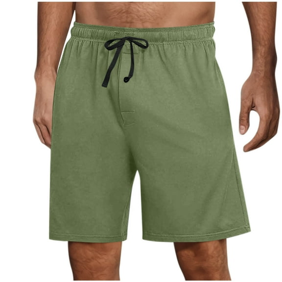 zbxnLI Casual Shorts for Men Soft Lightweight Elastic Waist Drawstring Shorts Vacation Beach Shorts