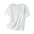 thumbnail image 1 of zbxnLI Casual T Shirt for Women Fashion Crew Neck Shirts Top with Pockets Summer Comfort Short Sleeve Basic Tops, 1 of 5