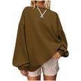 thumbnail image 1 of zbxnLI Fall Sweatshirt for Women Trendy Long Sleeve Loose Sweatshirt Lightweight Pullover Crewneck Tops, 1 of 5