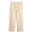 thumbnail image 1 of zbxnLI Girl's Casual Pants Wide Leg Elastic Waist Drawstring Trousers Fall Winter Warm Loose Pants with Pockets for Kids, 1 of 2