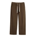 thumbnail image 1 of zbxnLI Girl's Casual Pants Wide Leg Elastic Waist Drawstring Trousers Fall Winter Warm Loose Pants with Pockets for Kids, 1 of 2