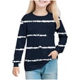 thumbnail image 1 of zbxnLI Girl's Crew Neck Shirts Long Sleeve Polka Dots Loose Pullover Tshirt Casual Fashion Tunic Tops with Pockets, 1 of 8