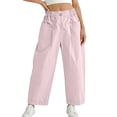 thumbnail image 1 of zbxnLI Girl's Wide Leg Pants Elastic Waist Solid Color Casual Trousers with Pockets Loose Comfy Pants for Kids, 1 of 7