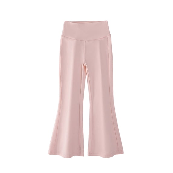 zbxnLI Girl's Yoga Pants Elastic High Waist Flared Leg Casual Leggings Bottom Solid Color Workout Athletic Trousers for Kids