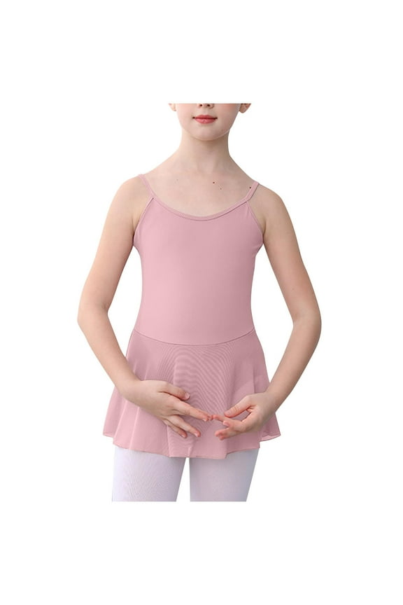 Girls Ballet Leotards Camisoles Dance Training Leotard Performance Dancewear Mini Skirts