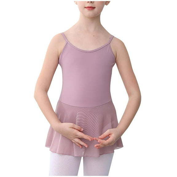 zbxnLI Girls Ballet Leotards Camisoles Dance Training Leotard Performance Dancewear Mini Skirts