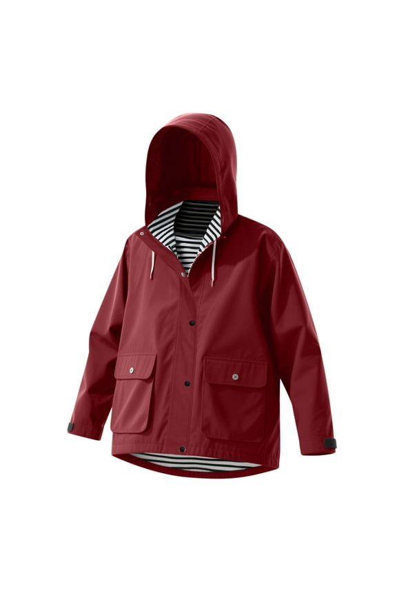 Girls Boys Raincoat Jackets Waterproof Windproof Coat Lightweight Hooded Outerwear Coats for Kids