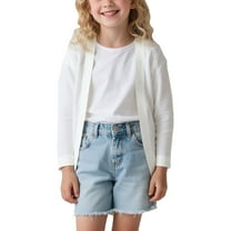 zbxnLI Girls Cardigans Lightweight Long Sleeve Knit Cardigan Casual Outerwear Jackets Age 2-16 Years